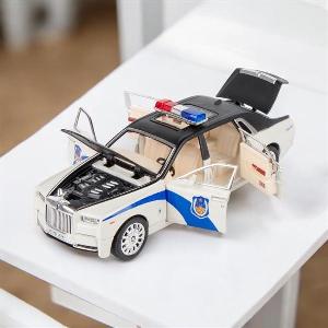 Mô hình xe cảnh sát Rolls-Royce Phantom Police 1:24 có đèn còi