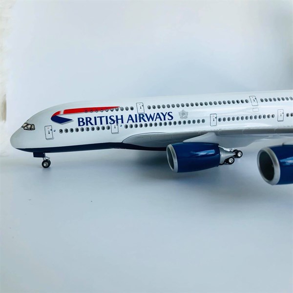 Mô hình máy bay British Airways A380 47 cm có đèn led bánh xe