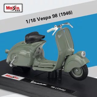 Mô hình xe máy Vespa 98 (1946) tỷ lệ 1:18 [Gray]