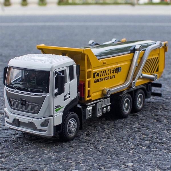 Mô hình xe tải Dump truck transport 1:32 [Yellow] - Xe ben