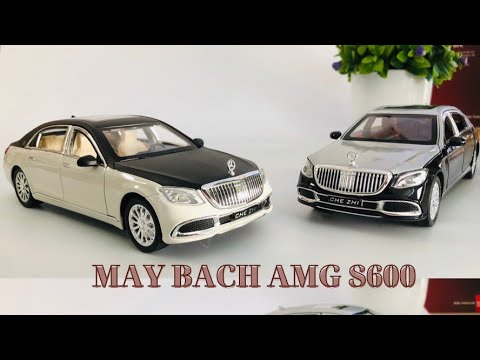 Review Mô hình xe ô tô Mercedes-Benz S600 Maybach cao cấp có đèn led, âm thanh, chạy đà trớn